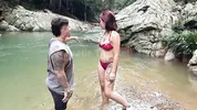 Daring couple gets lost in the woods and ends up fucking in a hidden paradise!