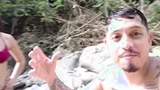 Daring couple gets lost in the woods and ends up fucking in a hidden paradise!