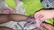 I find my friend lying down and convince her to have amazing rough sex until I on her belly