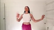 Amazingly beautiful college girl prepares for a night out with a short cut mini skirt to flash pussy