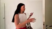 Amazingly beautiful college girl prepares for a night out with a short cut mini skirt to flash pussy