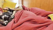My big stepsister was angry, we shared single bed, full Hindi Audio