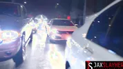 Lusty Sidra Sage Rides Hard BBC While In The Car