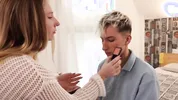 She showed her stepbrother how to be a slut. His stepdad appreciated his efforts.
