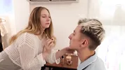 She showed her stepbrother how to be a slut. His stepdad appreciated his efforts.
