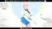 Skinny Japanese girl Yume Hanaoka masturbates with a sex toy on the bed,in VR.