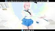 Skinny Japanese girl Yume Hanaoka masturbates with a sex toy on the bed,in VR.