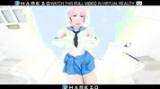 Skinny Japanese girl Yume Hanaoka masturbates with a sex toy on the bed,in VR.