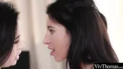 Cute lesbian lovers lick each others pussy