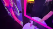 Night of sex and a lot of cum in the bar bathroom