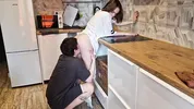 passionate sex in the kitchen