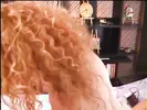 Busty whore in stockings gets her pussy licked by a mature hunk