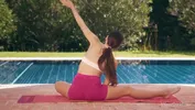 WOWGIRLS Amazing girl Vixi Rafi doing yoga naked by the pool in this hot solo video