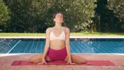 WOWGIRLS Amazing girl Vixi Rafi doing yoga naked by the pool in this hot solo video