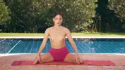 WOWGIRLS Amazing girl Vixi Rafi doing yoga naked by the pool in this hot solo video