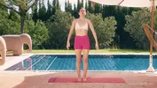WOWGIRLS Amazing girl Vixi Rafi doing yoga naked by the pool in this hot solo video