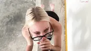 Unknown blonde fucks in a parking lot in plain sight