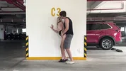 Unknown blonde fucks in a parking lot in plain sight