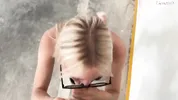 Unknown blonde fucks in a parking lot in plain sight