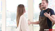 Cock Hungry Brunette Mina Offers Her Pussy And Ass For Payment During DP Group Sex