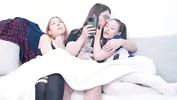 Step sister won't let her Step bro and his gf watch Netflix — Surprise Threesome