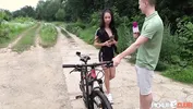 PickupClub - Bike Commercial with Brunette Model Kama Oxi Turns into Hot Outdoor Action