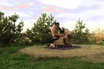 Outdoor fetish sex to enjoy the cumshot on her shoes