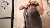 Huge tits MILF with great body showering