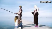 Blonde MILF Risky Fuck with Horny Fisherman - LATINA MILF