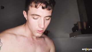 Brazilian brunette gets rough kitchen sex and hot facial cum