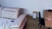 A beautiful cleaning lady in leggings agrees to sex for money.