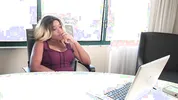 I always sneak and play with my pussy when the boss is away