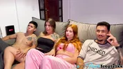 I CALLED FRIENDS TO WATCH A MOVIE AT HOME, DEVIL COUPLE HOW NAUGHTY, WE EXCHANGED DICKS UNTIL WE HAD OUR MILK