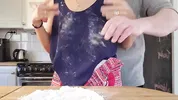 I was going to bake a bread but my horny husband ended up fucking me from behind in the kitchen