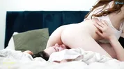 A plump butt bounces on the brunette's face, impaling her hole on her tongue. Lesbian sex.