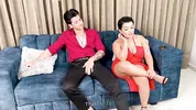 Sex practice of milf stepmom and blonde stepdaughter with big breasts fuck a big muscular cock!