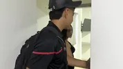 I get locked in the hotel room with the manager. We couldn't resist the urge to fuck so he ended up penetrating her.