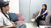 Mi first photo shoot with unknown latin girl ends in a hard fuck, I end up filling her pussy with milk.