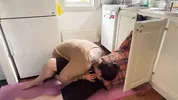 Wife fucks the plumber while he is fixing the sink pipes
