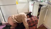 Wife fucks the plumber while he is fixing the sink pipes