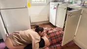 Wife fucks the plumber while he is fixing the sink pipes