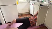 Wife fucks the plumber while he is fixing the sink pipes