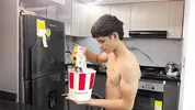 Horny friend put his rich cock inside the chips for his sexy Latina friend. ENDS IN REAL HOMEMADE SEX