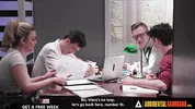 ACCIDENTAL GANGBANG - Wild Girl Gets Gangbanged In A Library By Her Classmates Who Join The Fun