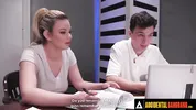 ACCIDENTAL GANGBANG - Wild Girl Gets Gangbanged In A Library By Her Classmates Who Join The Fun