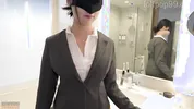 My horny coworkers in office outfit with tights came to my room for fuck - 骚女同事