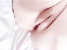 There are a pair of slender white silk legs inserted into the moist white tiger hole, white silk legs and moist vagina